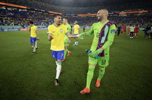 Brasil x Coreia pelas oitavas de final da Copa do Mundo do Catar. Paquetá e Weverton (Foto: Lucas Figueiredo/ CBF)