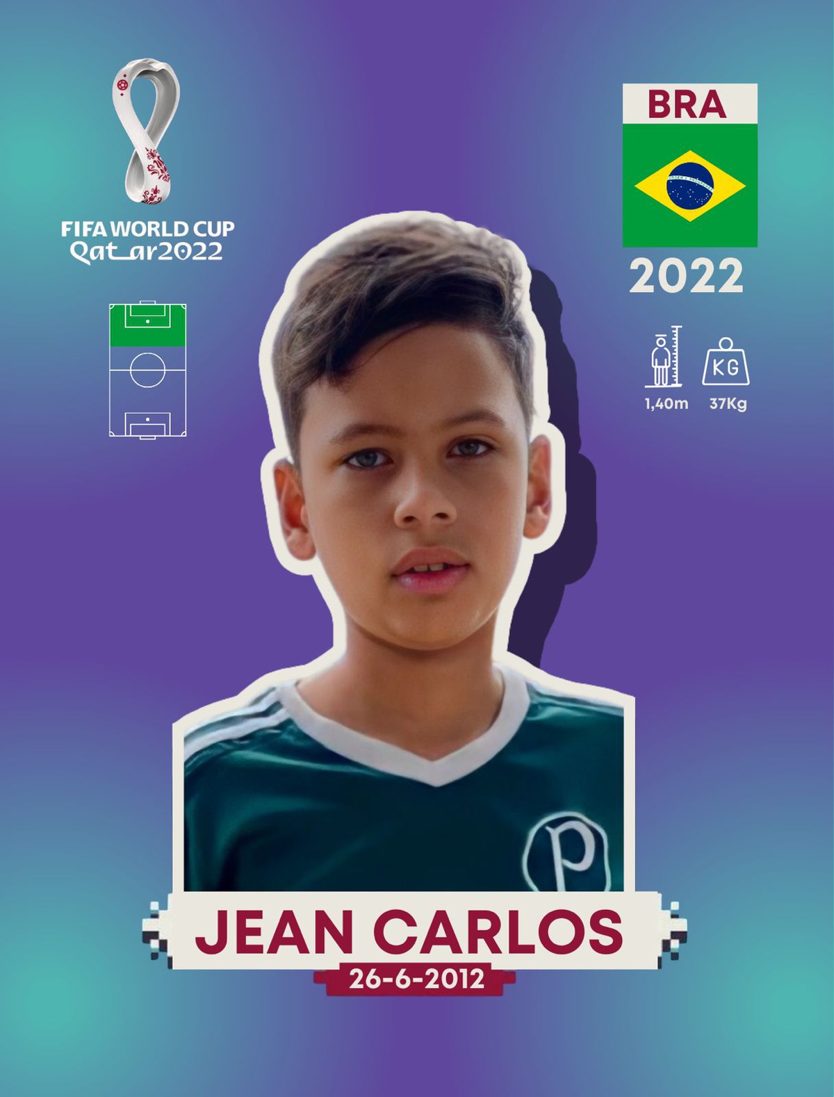 Modelo de figurinha personalizada que surgiu com o álbum da copa