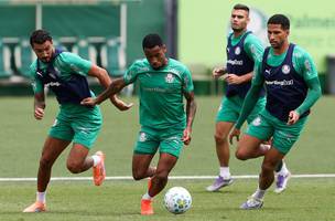 Jefte, Allan, Andreas e Murilo em treino do Palmeiras. (Foto: Cesar Greco / Palmeiras)