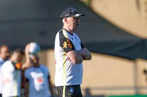 Carlo Ancelotti comanda treino da selecao brasileira nos Estados Unidos, em 23 de marco (Foto: Rafael Ribeiro/CBF)