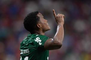 Arias comemora gol do Palmeiras contra o Bahia (Foto: Jhony Pinho/AGIF)