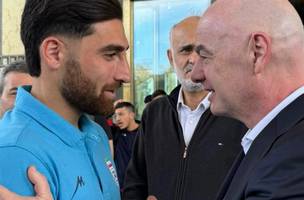 Presidente da Fifa confirma que Ira vai disputar a Copa do Mundo nos EUA (Foto: Divulgacao / Federacao de Futebol do Ira / CP)