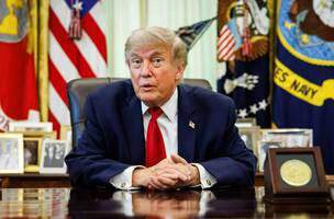 O presidente Trump na Casa Branca (Foto: Samuel Corum/Sipa/Bloomberg)